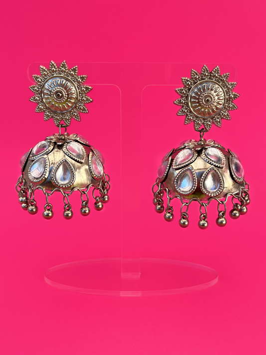 Silver-Plated Anarkali-Style Jhoomka