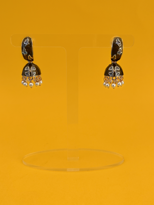 Mini Bronze Hand-Painted Gold-Plated Jhoomka