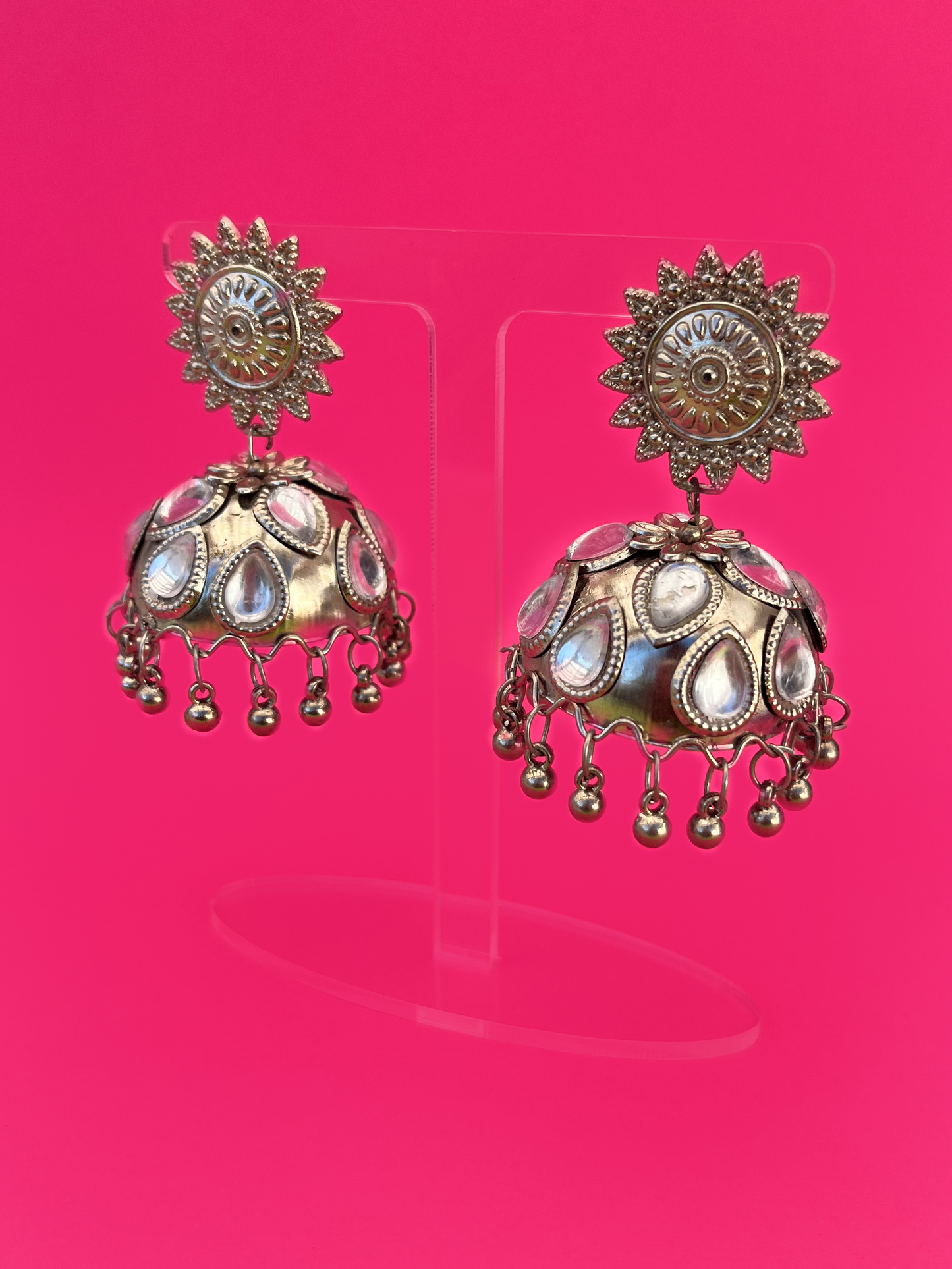 Silver-Plated Anarkali-Style Jhoomka